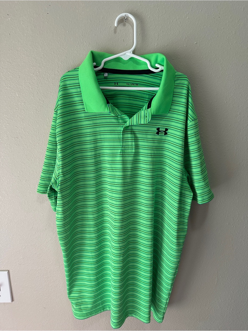 Under Armour Bright Green Striped Polo Shirt